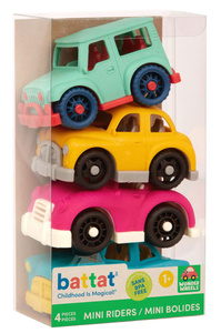 4 autka dla dzieci zestaw  z taksówką i kabrioletem Mini Riders Wonder Wheels Battat
