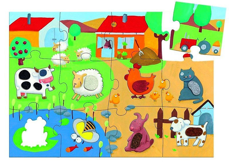 Bardzo duże puzzle dla dzieci z różnymi fakturami Djeco | ZABAWKI