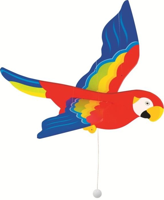 Drewniana dekoracja do zawieszenia 3D, papuga