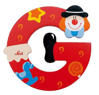 Drewniana literka G, Clown