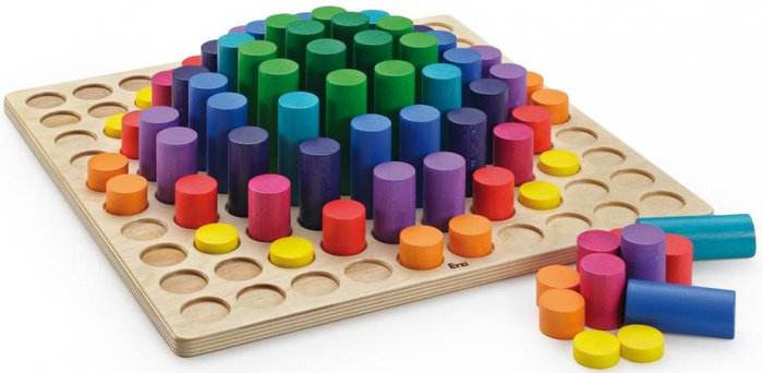 Drewniana Gra edukacyjna dla dzieci Teoria mnogości 10x10 do rozwijania umiejętności matematycznych Erzi