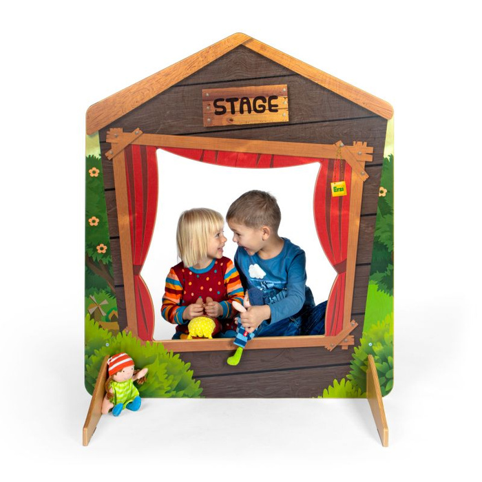 Teatrzyk drewniany moduł do zabawy w odgrywanie ról Erzi