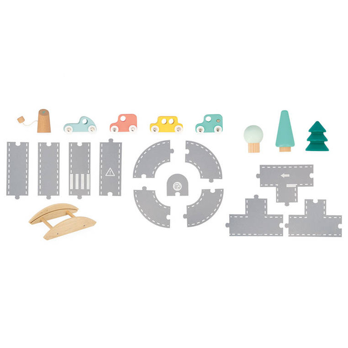 Filcowy tor dla autek z akcesoriami Janod