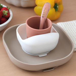 Komplet naczyń z silikonu z przyssawką Terracotta Beaba