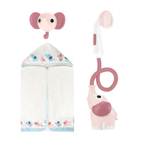 Różowy słonik przenośny prysznic z szybkoschnącym ręcznikiem dla niemowląt Yookidoo