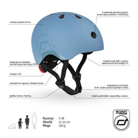 SCOOTANDRIDE Dziecięcy Kask i Ochraniacze Steel S-M ochronny Zestaw 3 lata+