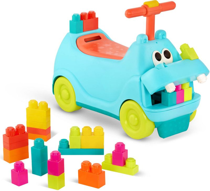 Jeździk interaktywny hipopotam dla dzieci z klockami Locbloc Hippo B.Toys