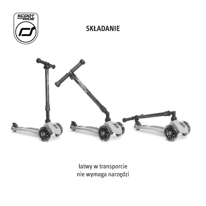 SCOOTANDRIDE Highwaykick 3 LED Hulajnoga składana ze świecącymi kółkami 3+ Kiwi
