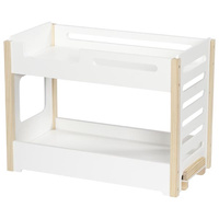 Drewniane łóżeczko piętrowe ze zjeżdżalnią dla lalek Goki