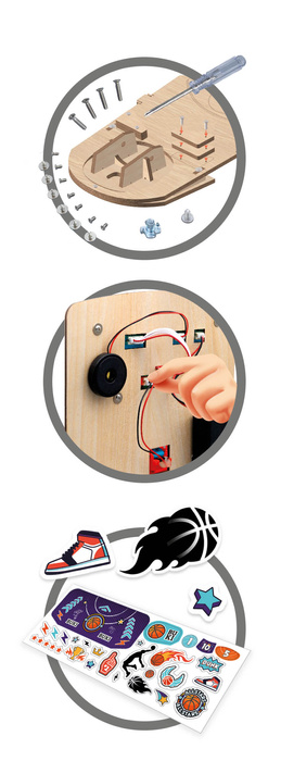Elektroniczna mini koszykówka z grami Buki