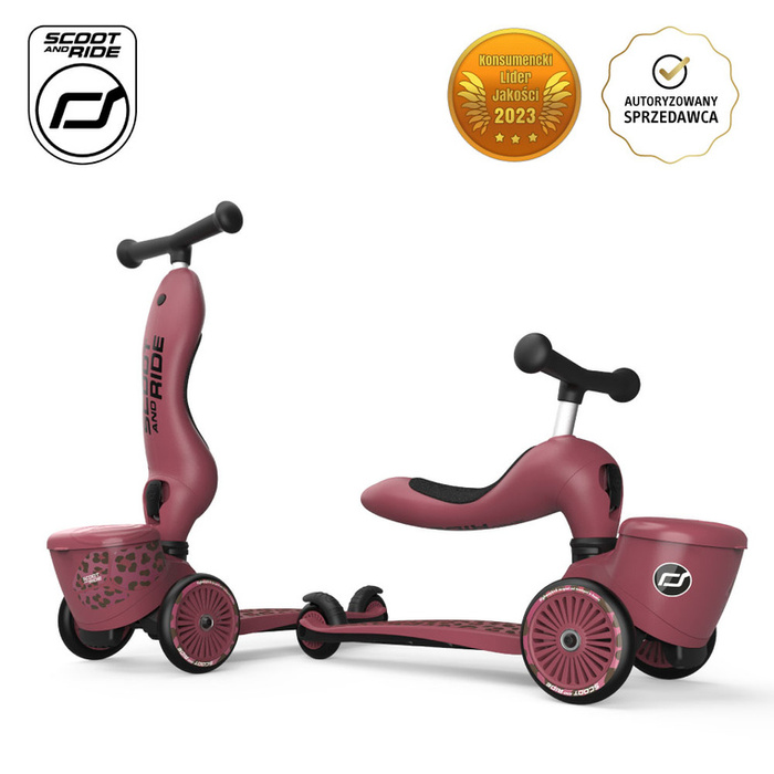 Highwaykick 1 Lifestyle 2w1 Jeździk i hulajnoga z zamykanym schowkiem 1-5 lat Wildcat SCOOTANDRIDE