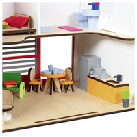 Przenośny domek dla lalek Eco House z mebelkami i figurkami 54 el Goki