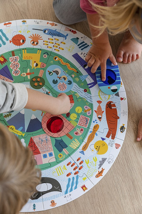 Okrągłe puzzle XXL Odkrywca zwierząt Goula