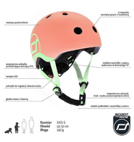 SCOOTANDRIDE Kask + Highwaykick1 2w1 jeździk i hulajnoga Zestaw Peach