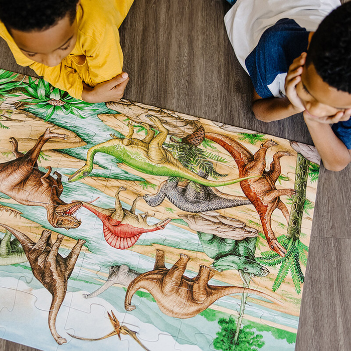 Duże puzzle podłogowe Dinozaury i ich naturalny krajobraz 48 el. Melissa and Doug