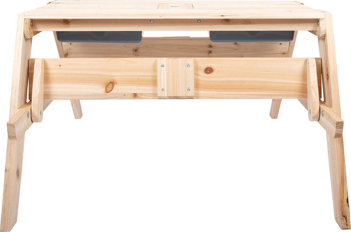 Drewniany stolik ogrodowy dla dzieci z ławką z chowanymi pojemnikami Small Foot