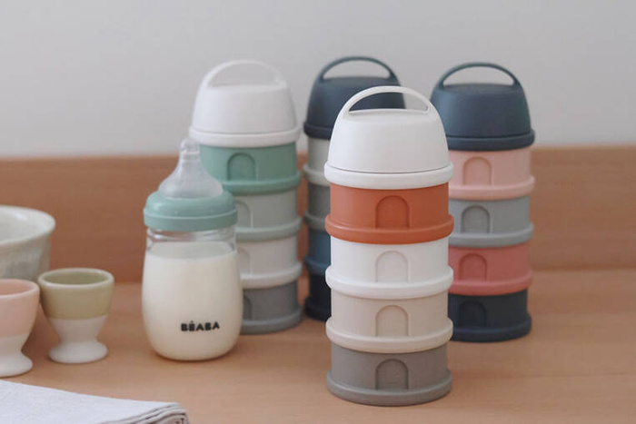 Pojemniki na mleko w proszku 4x110ml cotton white terracotta Beaba
