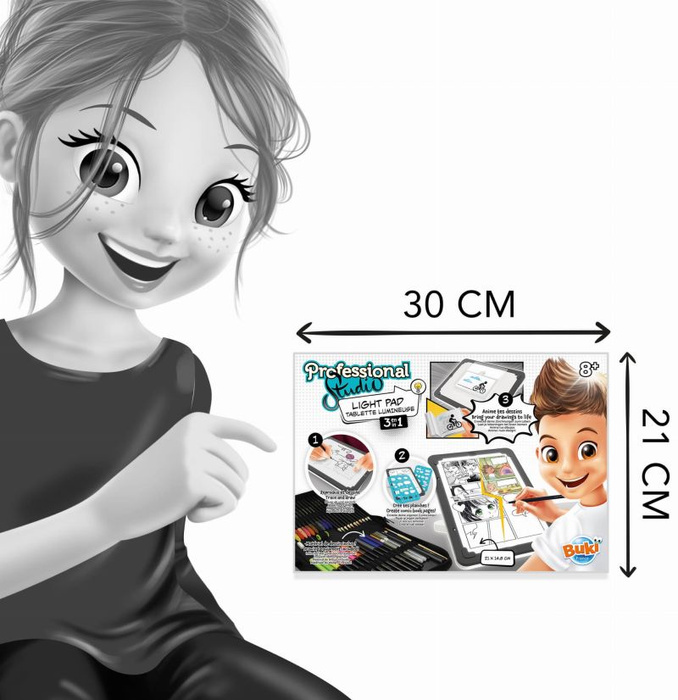 Tablet kreatywny dla dzieci 3 w 1 z podświetleniem Buki do odrysowywania komiksu flipbook