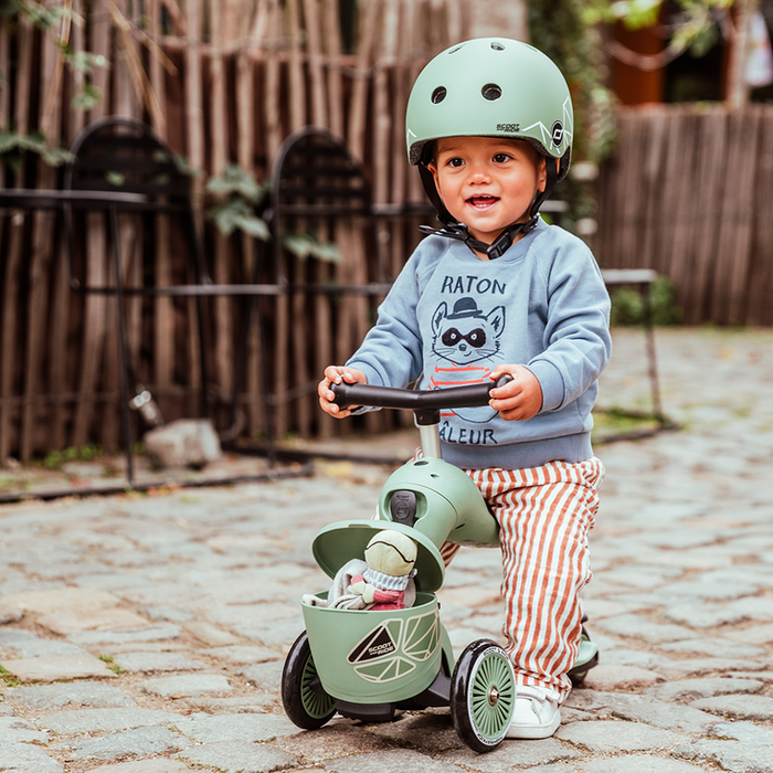 Highwaykick 1 Lifestyle 2w1 Jeździk i hulajnoga z zamykanym schowkiem 1-5 lat Green Lines SCOOTANDRIDE