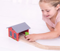 Do kolejki ceglana parowozownia Bigjigs Rail