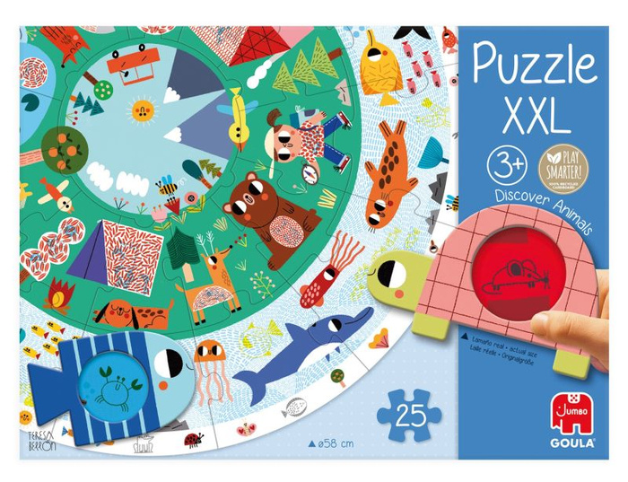 Okrągłe puzzle XXL Odkrywca zwierząt Goula