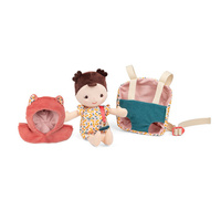 Lalka Jeanne w nosidełku Dzidziuś z akcesoriami 24 cm Lilliputiens