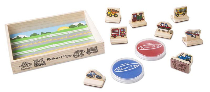 Mój pierwszy drewniany zestaw pieczątek Pojazdy Melissa and Doug 12391-MD 