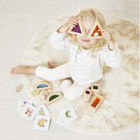 Klocki drewniane dla dzieci sensoryczne przeźroczyste kolorowe Janod