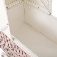 Wózek retro dla lalek Doll Pram Retro Rattan Rose Astrup