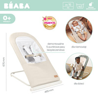 Leżaczek dla niemowlaka składany Eazy Relax Greige Beaba