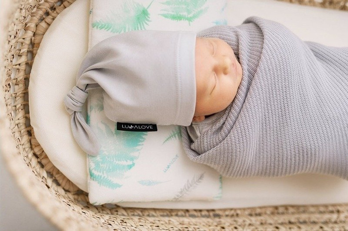 Lekki dzianinowy kocyk Mgiełka szary Lullalove