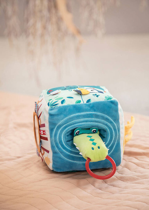 Wielofunkcyjna kostka z gryzakiem i pozytywką 7 odgłosów zwierząt Dżungla Lilliputiens