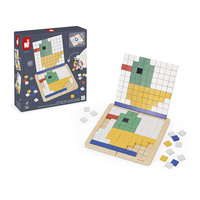 Drewniana układanka mozaika piksele symetria i kodowanie 4w1 Janod