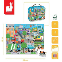 Puzzle dla dzieci w walizce Miasto 36 elementów Janod