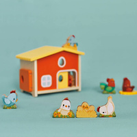Zabawa w Farmę z drewnianym domkiem Mój pierwszy kurnik Janod