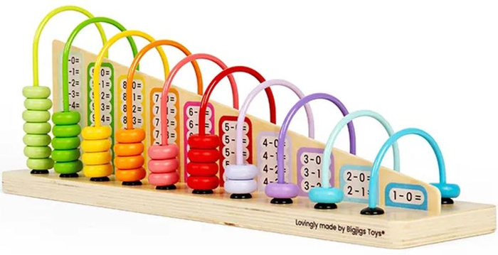 Drewniane liczydło dla dzieci Nauka liczenia Tęcza Bigjigs