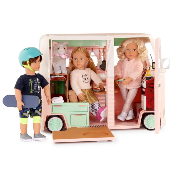 Kamper kempingowy z wyposażeniem 55 elementów Country Cruising Camper Set Our Generation