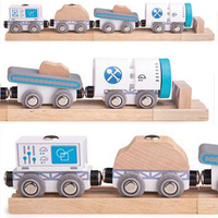 Pociąg wiertniczy z wagonami Bigjigs Rail