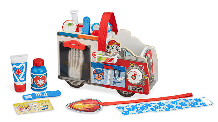 Ambulans drewniany pojazd ratunkowy z akcesoriami Psi Patrol Marshall's Melissa and Doug
