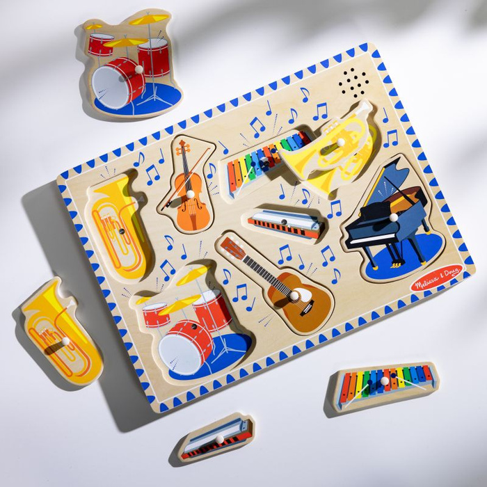 Interaktywna układanka drewniana z dźwiękiem Instrumenty Melissa & Doug