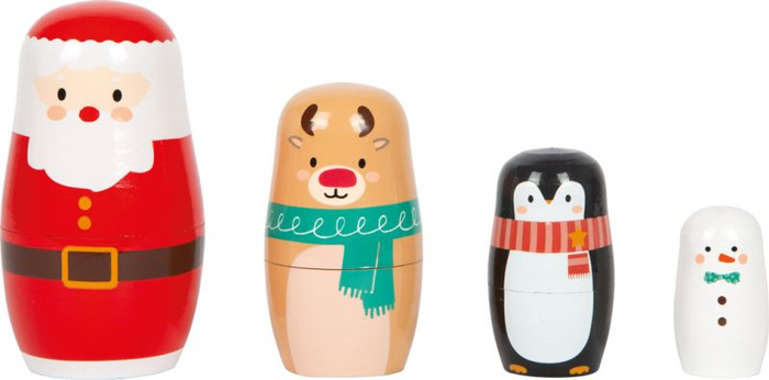 Drewniane matrioszki dla dzieci Święty Mikołaj i przyjaciele Small Foot