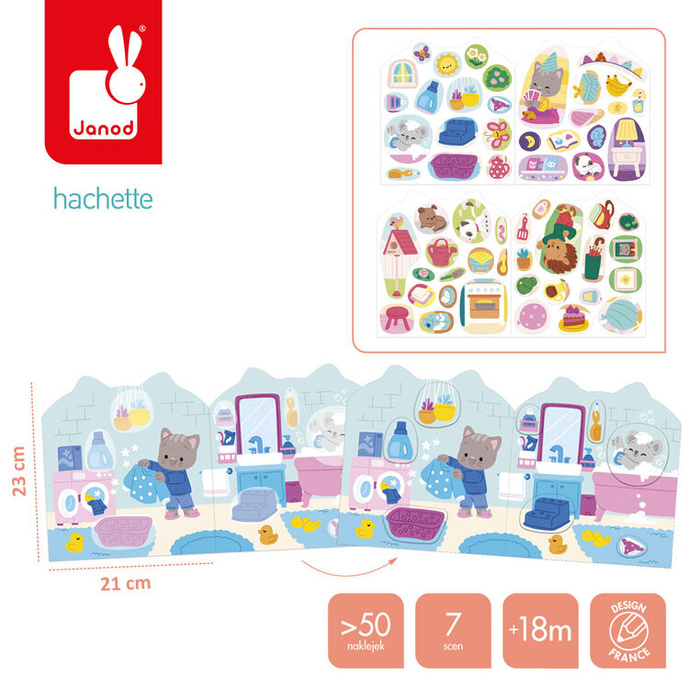 Książeczka do wyklejania z naklejkami Dom Janod