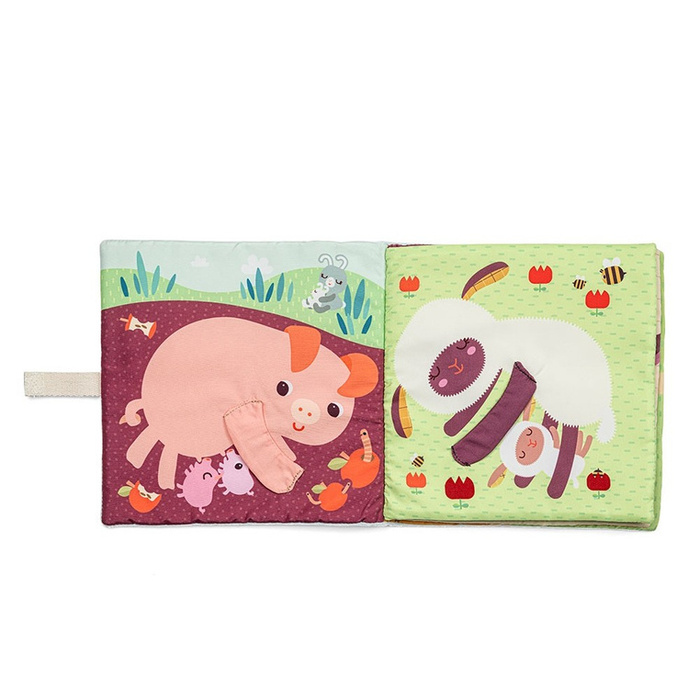 Lilliputiens Książeczka aktywizująca z mini-pacynkami Młode zwierzątka dla niemowląt i maluchów