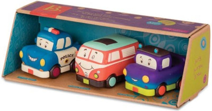 Zestaw 3 minisamochodzików z napędem Wheeee-ls! B.Toys pojazdy do zabawy