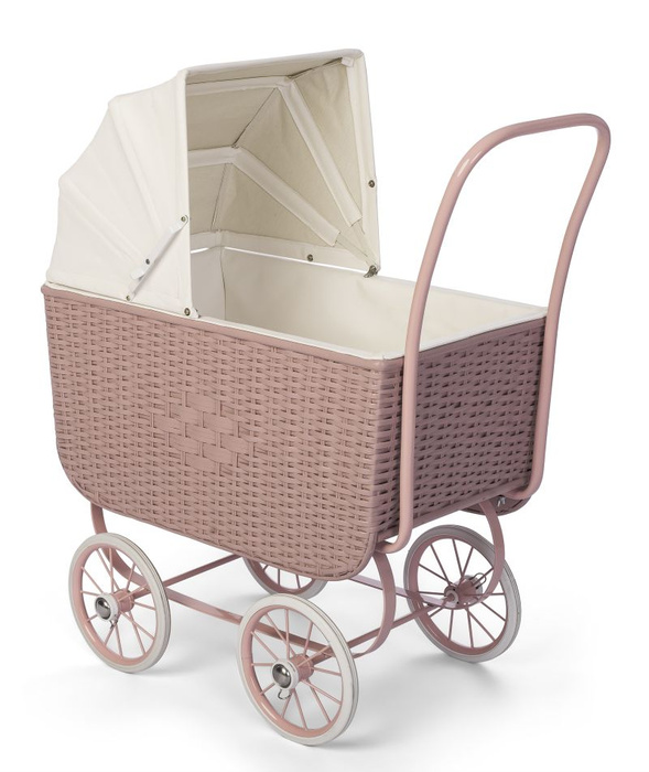 Wózek retro dla lalek Doll Pram Retro Rattan Rose Astrup