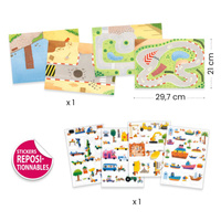 Naklejki wielokrotnego użytku 3D POJAZDY Djeco