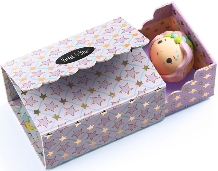 Zestaw pokoik Violet z laleczkami Tinyly Djeco magnetyczne pudełko