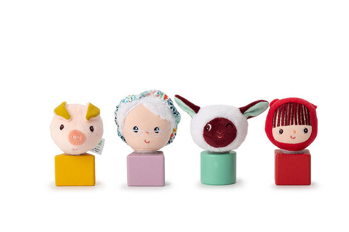 Drewniany wózek z sorterem do ciągnięcia Wilk Louis LILLIPUTIENS