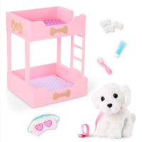 Łóżko piętrowe z pieskiem i akcesoriami różowe Puppy Dreams Bunk Bed Our Generation