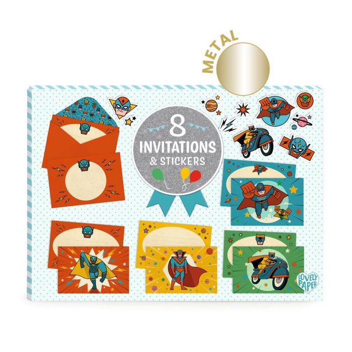 Zestaw artystyczny do tworzenia zaproszeń Superbohater Djeco